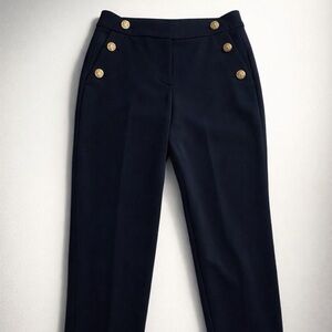 LOFT Navy Trousers with Gold Buttons